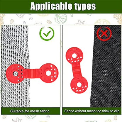 100 Piece Shade Cloth Plastic Clips Mesh Clip,Tarp Clips Shade Cloth Heavy Duty Lock Grip for Sun Shade Net, Anti Bird Netting, Garden Netting, Shade Fabric Accessories - color: Red