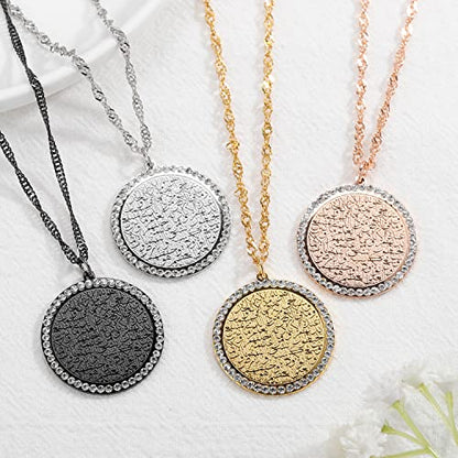 Qitian Islamic Jewelry Gifts for Women Muslim Pendant Gold Allah Arabic Necklaces Ayatul Kursi Necklace Islam Eid Ramadan Gifts for Women Men - color: C-Silver
