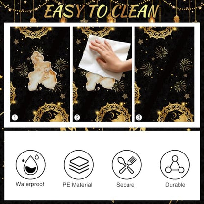 tineit 3 Pieces Ramadan Table Cloth, Ramadan Mubarak Table Decorations, Ramadan Decor Table Covers, Ramadan Decorations for Home Eid Mubarak Table Cloth
