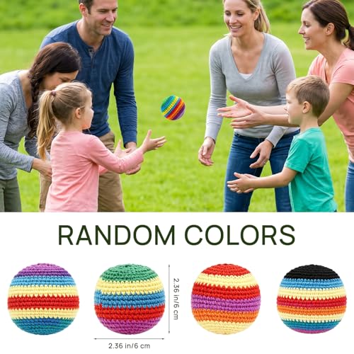 2/5/10 PCS Handmade Crochet Footbag Set for Adults – Assorted Kick & Toss Bags, Juggling Balls for Beginners, Outdoor & Party Fun - size: 10PCS
