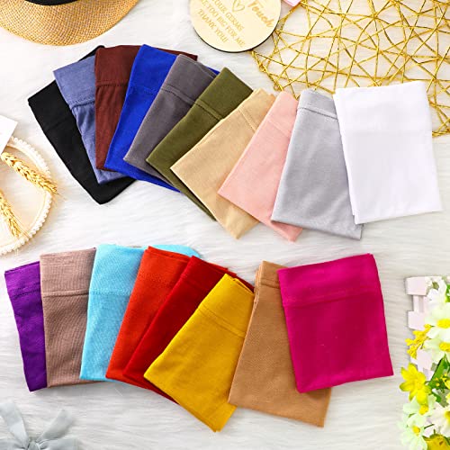 JenPen 18 Pcs Hijab Undercap Scarf Headwear Unisex Dreadlock Hat Turbans Women Stretch Under Caps Solid Color Hijab Cap - color: Dark Color
