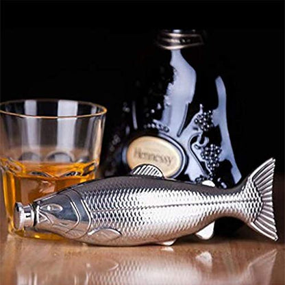1PC Stainless Steel Fish Flask 4oz 113ML Liquor Container Leakproof Design For Outdoor Travel Fishing Enthusiasts