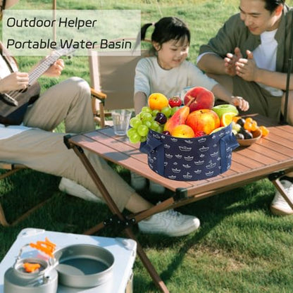 Foot Bath Basin,13.8 Diameter, 7.5 inches high Portable Travel Collapsible Foot Basin Folding Foot Bath Tub Soaking Feet Bucket for Camping Washing