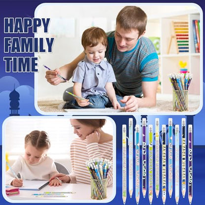 Crtiin 48 Pcs Ramadan Pencils Ramadan Mubarak Party Favors Novelty Toy Muslim Kids Gifts Bright School Party Supplies for Kids Students Classroom Learning Activities (Ramadan Style) - style: Ramadan Style