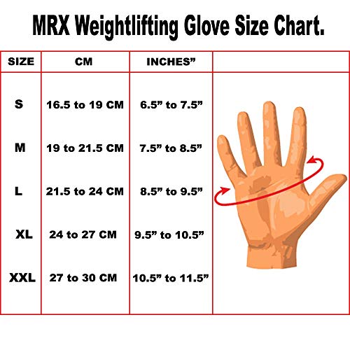 MRX Weight Lifting Pro Level Gloves with 18 Inches Long Wrist Strap Gym Workout Exercise & Fitness in - color: Black/Leather, size: Large