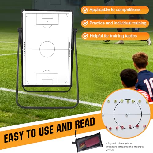 36" x 24" Magnetic Soccer Coaching Board, Soccer Clipboard for Coaches | Soccer Board, Complete Tactical Kit with Markers & Portable Carry Bag for Training, Matches & Strategy Sessions