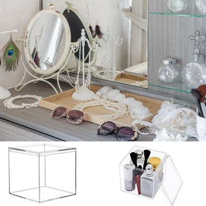 Acrylic Box Clear Acrylic Square Cube Display Case Acrylic Boxes with Lid for Gifts Weddings Party Favors Jewelry Storage Box - size: 3 x 3 x 3 Inch