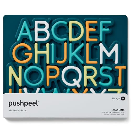 Pushpeel Advanced ABC Tracing Puzzle Board (Best for Ages 4+) – Silicone Learning Toy for Pre-Writing & Fine Motor Skills – Quiet Sensory Travel Activity Toy for Kids – Uppercase Alphabet, Spruce