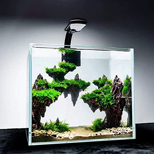 Allcolor Artisan Grade Ultra Clear Rimless Aquarium Tank (4.6Gal) | Low Iron Glass Fish Tank for Professional Aquascaping and Planted Layouts, 6-60 Gallons (4.6GaI - Top Glass Canopy) - size: 4.6Gal 10.2"L×10.2"W×10.2"H