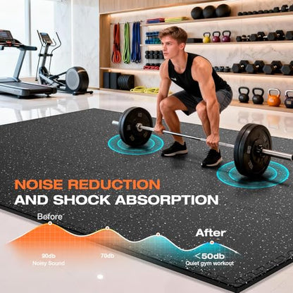 0.79'' Thick 12 Pcs 48 Sq Ft Non-Slip Rubber Top Exercise Equipment Mats, High Density EVA Foam Mats with Rubber Top, Interlocking Puzzle Gym Flooring for Home Gym, Workout Floor Mats,Black - size: 24"L x 24"W x 0.8"Th