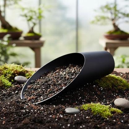 Bonsai Soil Scoops, Plastic Garden Soil Scoops, Black, Classic, Ergonomic Grip