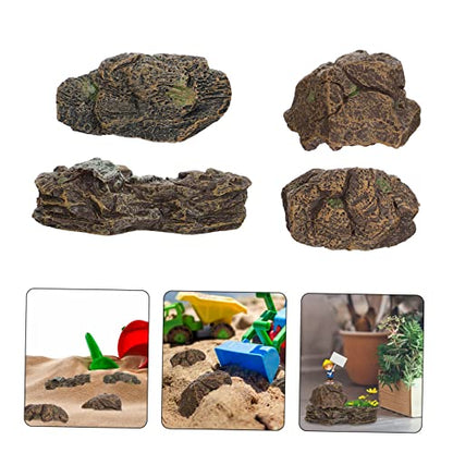 IMIKEYA 8 Pcs Stone Ornaments Gardening Potted Decoration Scenery Rock Decor Sandbox Figurine Sand Table Fake Rock Terrarium Pebbles Fish House for Stones Decor Frog Aquarium PVC