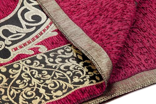 ihvan online Muslim Prayer Rug with 99 Beads Tasbih, Soft Chenille Sajadah, Lightweight & Foldable Janamaz, Portable Travel Prayer Mat, Islamic Gift for Eid, Ramadan, Hajj & Umrah, Brick - color: Brick