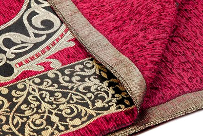ihvan online Muslim Prayer Rug with 99 Beads Tasbih, Soft Chenille Sajadah, Lightweight & Foldable Janamaz, Portable Travel Prayer Mat, Islamic Gift for Eid, Ramadan, Hajj & Umrah, Brick - color: Brick