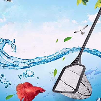Aquarium Fish Net, Lightweight Nylon Aquarium Shrimp Net Fish Fishing Net Fish Net Mesh Fish Catching Mesh Tool with Plastic Handle - color: M