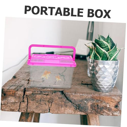 4Pcs Transparent Mini Fish Breeding Box with Handle Lightweight Aquarium Carrier for Small Pets for Fish Turtles Reptiles and Hamsters Easy Viewing and Transport
