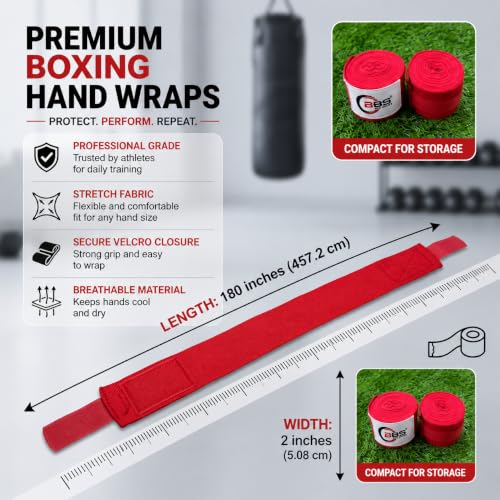 Busy Bee Sports Boxing Hand Wraps - color: Red