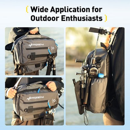 Small Fishing Bag with Rod Strap, Portable & Lightweight, Fish Small Tackle bag – Fits Tackle Boxes & Gear,Move Freely, Cast Smoothly - Fishing Gifts for Men - color: Dark Grey
