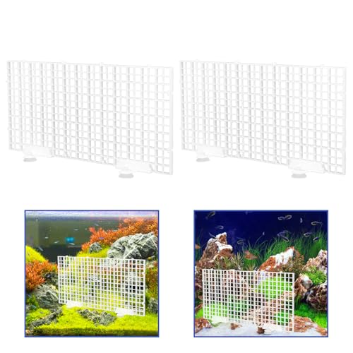 Aquarium Bottom Filter Board and Fish Tank Isolation Plate Set, Plastic Grid Divider 30x15cm with Suction Cups for Aquarium Separation and Breeding