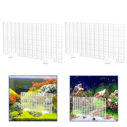 Aquarium Bottom Filter Board and Fish Tank Isolation Plate Set, Plastic Grid Divider 30x15cm with Suction Cups for Aquarium Separation and Breeding
