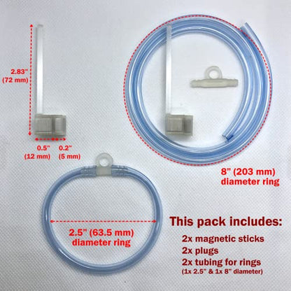 Magnetic Invisible Feeding Ring (Customizable and Auto-Leveling) Food Portal for Floating Plant Aquariums and Fish Tanks (Two-Pack)