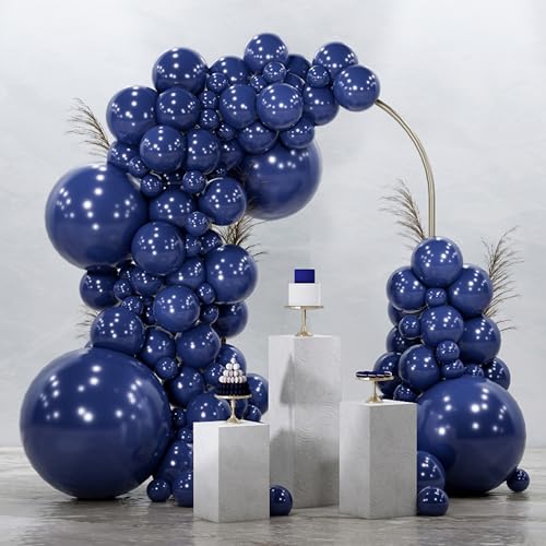 PartyWoo Navy Blue Balloons 99pcs Dark Blue Color Different Sizes - color: Blue-z90