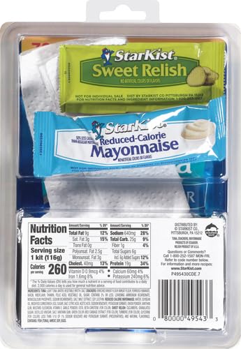 StarKist Lunch-To-Go Mix Your Own Tuna Salad, Chunk Light Tuna Pouch, 4.5 Ounce Kit, (Pack of 5) - size: 4.5 Ounce (Pack of 5)