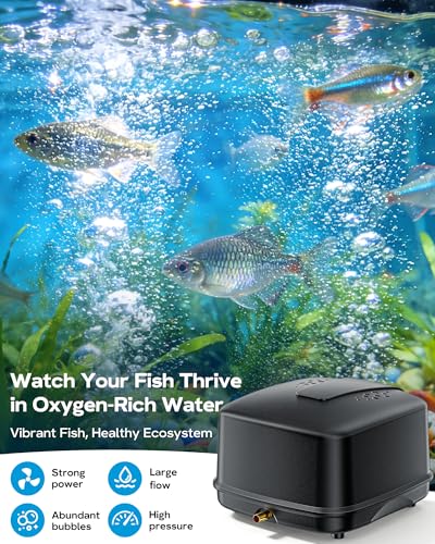 Antfraer Pond Aerator, 635GPH 40L/min Ultra Quiet 43dB IP65 Waterproof Outdoor Air Pump for Koi Pond Water Garden Septic Tank, Winter Ice Prevention All Season - style: Pond Aerator