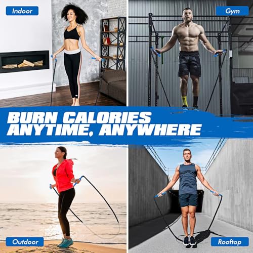 Ayombo Jump Rope, Weighted Jump Rope for Fitness, Boxing Equipment Jump Ropes for Men Women, Battle Skipping Ropes for Exercise, Suitable for Boxing, Cardio, Training Muscle Speed Home Gym Workout Equipment - style: 2LB