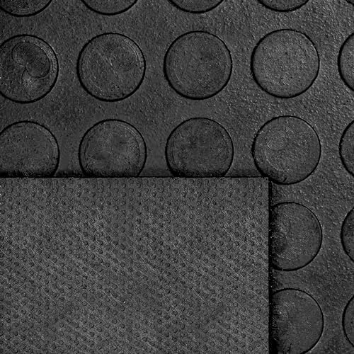 MSI Premium Black Rubber Floor Mat Roll - 3.3 x 33 ft, 4mm Thick - Heavy-Duty, Waterproof, Non-Slip Coin Texture - Cuttable, Easy Clean, Multipurpose Matting for Garage, Gym, Workshop, Industrial Use