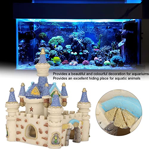 Zerodis Aquarium Resin Castle Decoration, Fish Castle Decorations Castle Resin Cave Hide House Fish Decorations for Aquarium Ornament Accessories