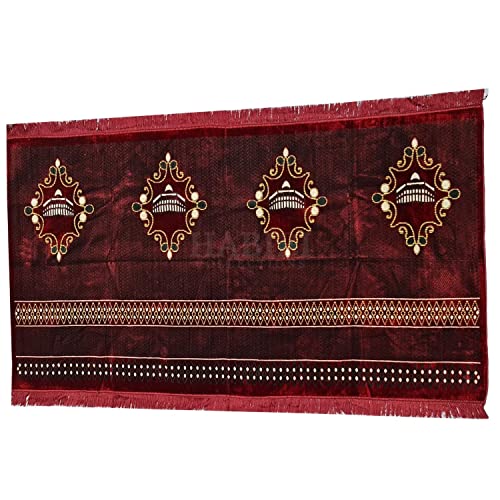 4 people extra large size Beautiful design Soft Extremely beautiful quality prayer mat.by Saffa.made in Turkey- Length:78 inches Width: 46 inches{approximate}