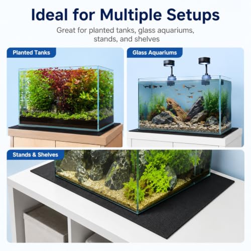 Aquarium Leveling Mat, 6 mm EVA Foam Fish Tank Pad, Textured Anti-Slip Aquarium Base Mat, Water-Resistant Cushion Pad for Glass Aquariums, Planted Tanks, Stands, Shelves (11-13/16 x 11-13/16 in) - size: 11-13/16 x 11-13/16 in