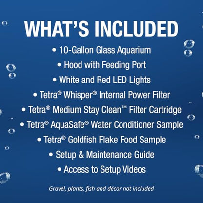Tetra Goldfish LED Kit 10 Gallons, Complete Aquarium Set with Lighting and Filter