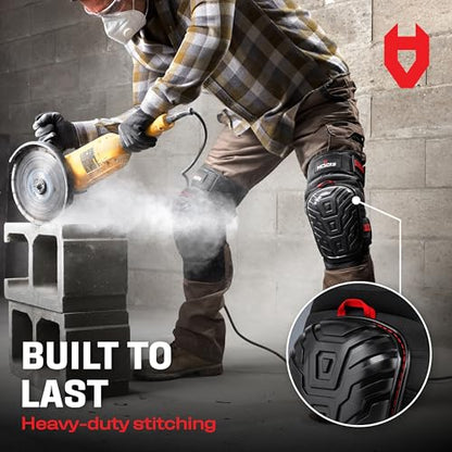 NoCry Professional Knee Pads for Work for Men — Adjustable Thigh and Shin Straps, Heavy-Duty Shell, and Thick Foam & Gel Cushioning — Ideal for Construction and Gardening - style: Original