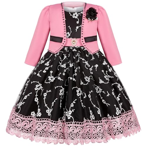 Flower Girls Dress Bridesmaid Wedding Children's Birthday Party | Premium fabric with soft skin friendly lining perfect fit for special occasions surprise gift aged 4-14 - color: Dusty Rose, size: 13-14 Years
