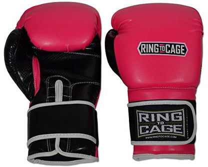 Gym Training Stand-Up Boxing Gloves - color: Pink/Black, size: Large weighs 16oz