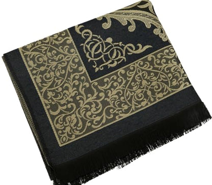 Prien Muslim Prayer Rug with Tasbih and Portable Bag, Muslim Gift for Women Men, Mubarak Islamic Box, Soft Mat Islam Gifts Set, Turkish Sajadah for Ramadan, Eid, Hajj, Travel, Pray (Navy Blue) - color: Navy Blue