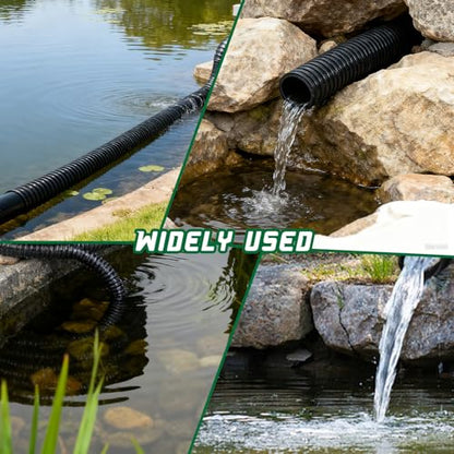 Pond Tubing 1” × 20 Feet Black Flexible PVC Pond Hose,Garden PVC Tube - Reinforced, Kink-Resistant Tubing for Pumps, Fountains & Waterfalls, with 4 Clamps,1" Dia - size: 1 Inch., style: 20FT
