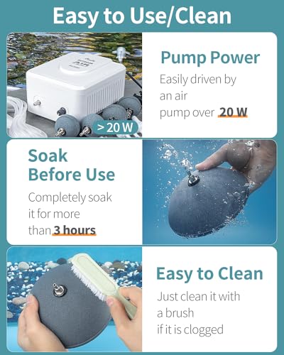 Pawfly Aquarium Air Stone 6 Inch, Fish Tank Bread Air Stone Bubbler Oxygen Diffuser for Large Air Pump Fish Tank Outdoor Garden Pond and DWC System - size: 6 Inch