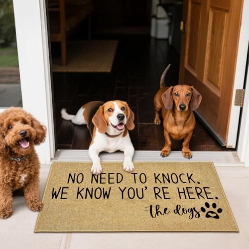 Funny Dogs Door Mats Welcome Mat for Front Door Outside Entrance 17"x 30" - color: Black Need