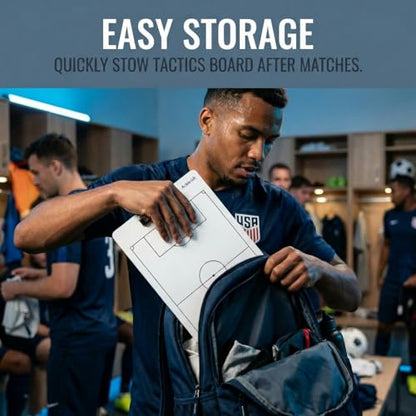 Soccer Clipboard for Coaches, Double-Sided Dry Erase Board | Printed soccer field on a double-sided dry erase clipboard with metal clip; marker and eraser are not included. - style: Soccer
