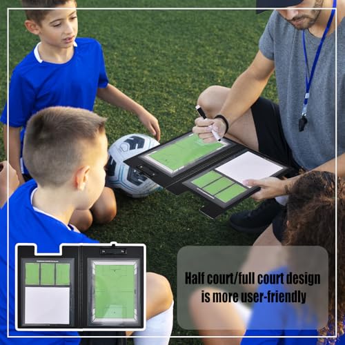 Coaches Soccer Clipboard Coaching Board Magnetic 2026 Updated | Football Tactics Board with Team Members Magnets, 2 Marker Pens, Dry Erase, Portable Folder-style