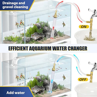 Gravel Vacuum for Aquarium Water Changer Fish Tank Cleaning Tools, Siphon Universal Quick Pump Aquarium Water Changing (30ft) - size: 30ft