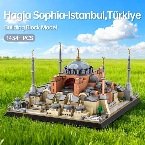 Hagia Sophia 대성당 빌딩 블록 장난감 랜드마크 건축 모델 키트 성인 청소년 및 수집가용 디스플레이 선물 세트 - style: 하기아 소피아 대성당
