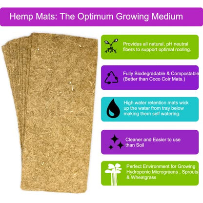 Microgreens Kit Refills - 9 Mats and 9 Different USA Seed Packs | Refill set with 9 plant mats and 9 seed packs for the ZestiGreens microgreens growing kit - color: Sampler Microgreens Refill