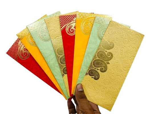 Envelope Money Envelopes for Shagun Envelope Gifting Cash Greeting Card Invitation Money Holder Li_fafa Mailers Gold Silver Foil Stamping Multi Color Christmas, Diwali, Wedding, Birthday (pack of 50)