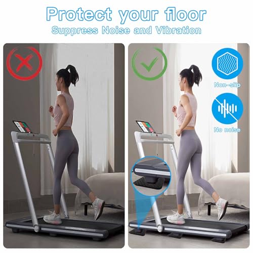 Non-Slip Treadmill Mat Pads, 4x4 Inch High Density Silicone Exercise Equipment Mat - Double-Sided Anti Vibration Pad for Treadmill, Walking Pad, Exercise Bike, Floor Protection - size: 4 PCS