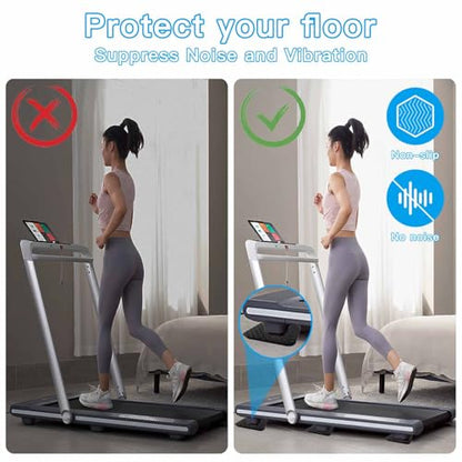 Non-Slip Treadmill Mat Pads, 4x4 Inch High Density Silicone Exercise Equipment Mat - Double-Sided Anti Vibration Pad for Treadmill, Walking Pad, Exercise Bike, Floor Protection - size: 6 PCS