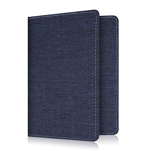 FINTIE Passport Holder, Slim Travel Wallet RFID Blocking Card Case Cover - color: Dark Blue
